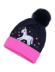 Gorro de Invierno Unicornio Lentejuelas para Niñas 2-8 Años 2