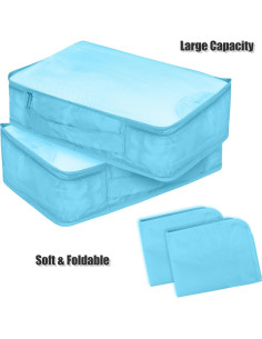 Juego de Cubos de Empaque Ebbniur 2 Pcs Azul Brillante 40x30cm 2