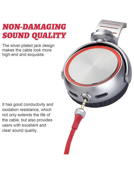 Cable de Audio 3.5mm Gneinour con Micrófono 1.2m Rojo