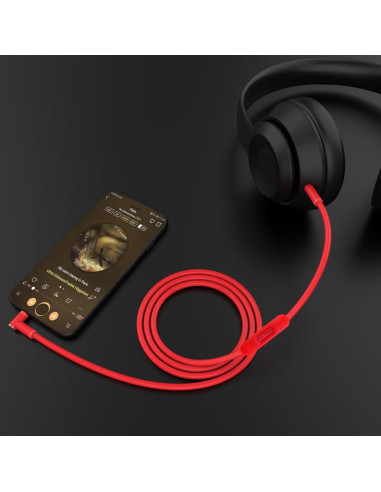 Cable de audio 3.5mm Lusgawer para auriculares Beats Solo 3 Rojo