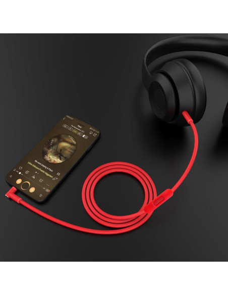Cable de audio 3.5mm Lusgawer para auriculares Beats Solo 3 Rojo