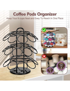 Soporte para cápsulas de café ROWISE 27 K Cups 3 niveles negro 2