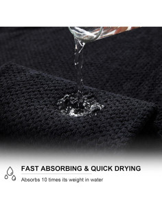 Juego de Toallas de Baño 8 Piezas Smuge Microfibra Negra 2