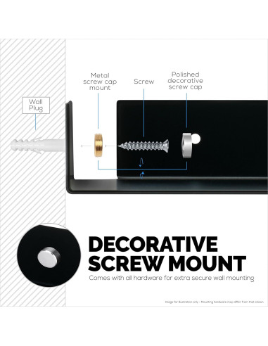 Estante de esquina de metal Brainwavz 20.32 cm negro