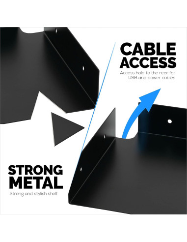 Estante de esquina de metal Brainwavz 20.32 cm negro