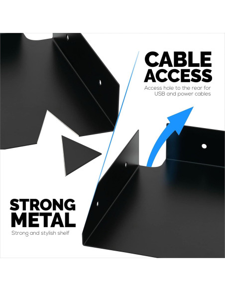 Estante de esquina de metal Brainwavz 20.32 cm negro