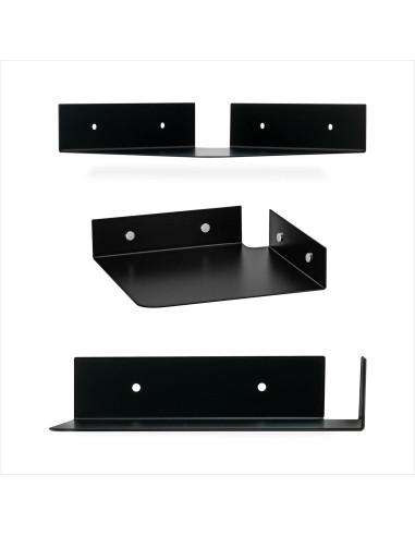 Estante de esquina de metal Brainwavz 20.32 cm negro