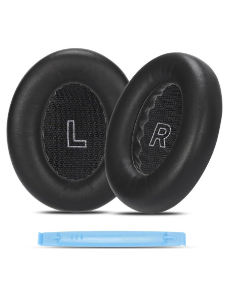 Almohadillas de Repuesto Damex para Auriculares Bose QC Ultra - Espuma de Memoria y Cuero Negro