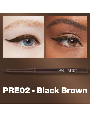 Delineador de Ojos Retráctil Palladio Marrón Negro 1 Cuenta