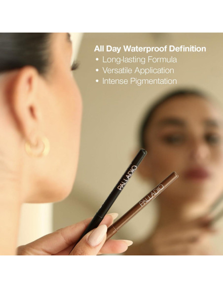 Delineador de Ojos Retráctil Palladio Marrón Negro 1 Cuenta