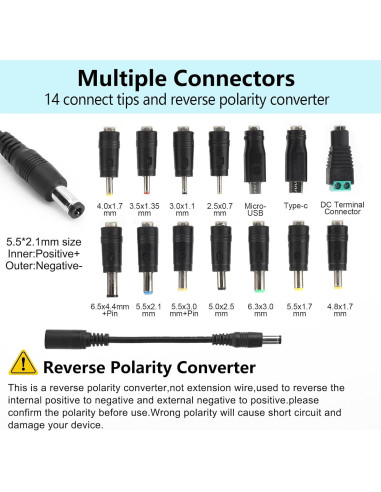 Adaptador de Poder Ajustable TOUS 3V-24V 3A 72W AC/DC