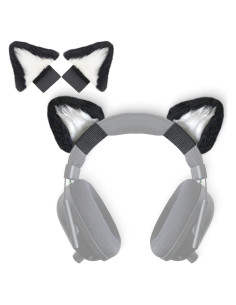 Orejas de Gato RUKUHOT para Auriculares Logitech G PRO - Negro y Blanco