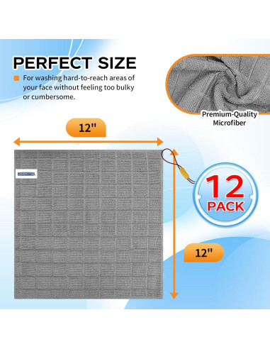 HOMERHYME Pañales de Microfibra 12 Unidades 30x30cm Gris