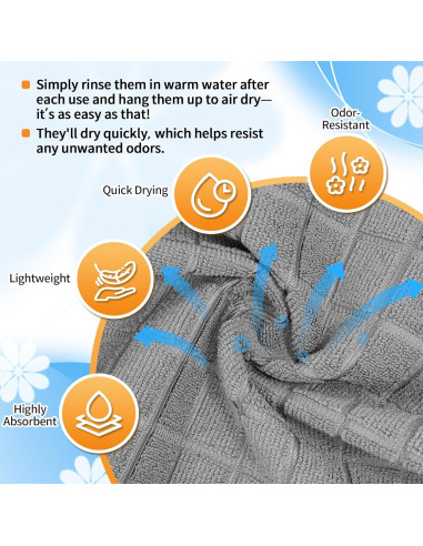 HOMERHYME Pañales de Microfibra 12 Unidades 30x30cm Gris