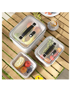 Contenedores de Almacenamiento Hermético Ronanemon 3 Paquete 0.8L-3.15L