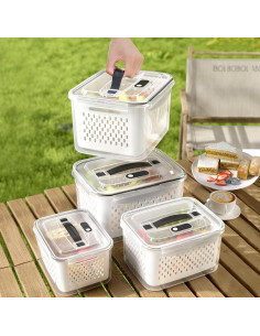 Contenedores de Almacenamiento Hermético Ronanemon 3 Paquete 0.8L-3.15L 2