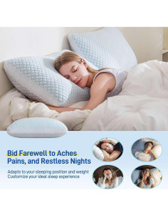 Almohada Ajustable Hipoalergénica Alkyonos Queen Espuma Viscoelástica 2