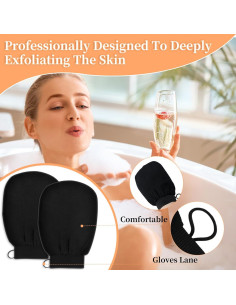 Guante Exfoliante Corporal BJPVSX Negro - Piel Normal a Seca 2