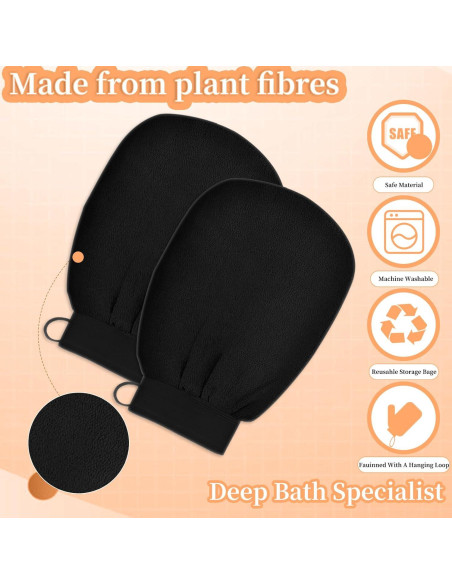 Guante Exfoliante Corporal BJPVSX Negro - Piel Normal a Seca