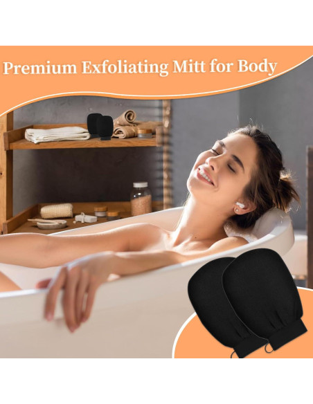 Guante Exfoliante Corporal BJPVSX Negro - Piel Normal a Seca