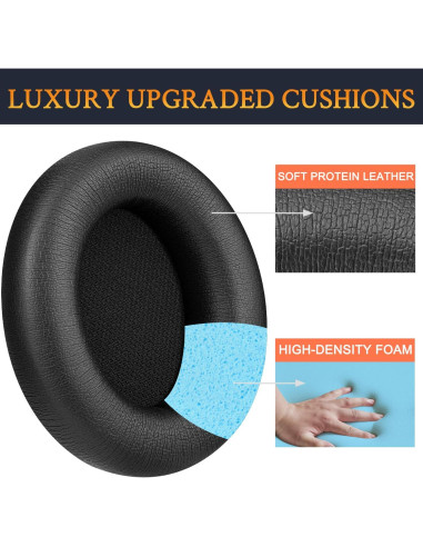 Almohadillas de Repuesto SOULWIT para Auriculares Beats Studio Pro - Negro