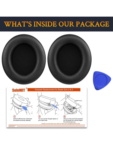 Almohadillas de Repuesto SOULWIT para Auriculares Beats Studio Pro - Negro