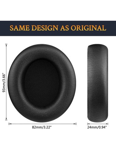 Almohadillas de Repuesto SOULWIT para Auriculares Beats Studio Pro - Negro