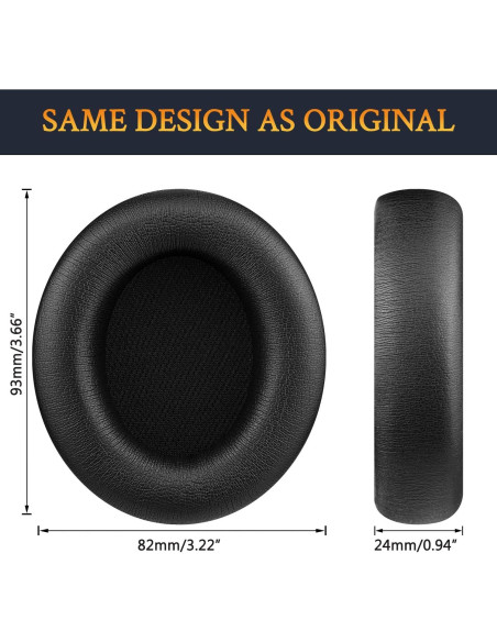 Almohadillas de Repuesto SOULWIT para Auriculares Beats Studio Pro - Negro