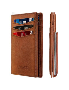 Billetera Slim Zitahli para Hombres - Cuero Bifold RFID 12 Tarjetas