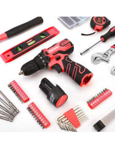Kit de Herramientas COMOWARE 169PCS con Taladro Inalámbrico 12V 2