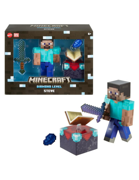 Figura de acción Steve diamante Mattel Minecraft 13.97 cm