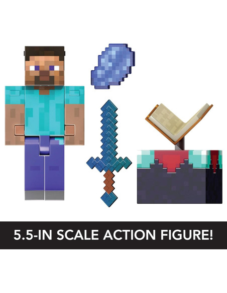 Figura de acción Steve diamante Mattel Minecraft 13.97 cm