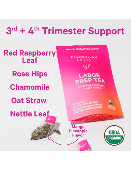 Té de Preparación para el Trabajo de Parto Pink Stork - Mango Piña