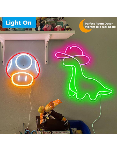 Letrero Neón Dinosaurio Vaquera iPuppy LED 40x36cm Letrero Neón Dinosaurio Vaquera iPuppy LED 40x36cm