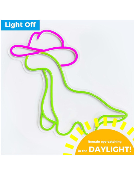 Letrero Neón Dinosaurio Vaquera iPuppy LED 40x36cm Letrero Neón Dinosaurio Vaquera iPuppy LED 40x36cm