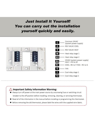 Termostato Programable Coiiwsei RTH715 Digital 24V Azul