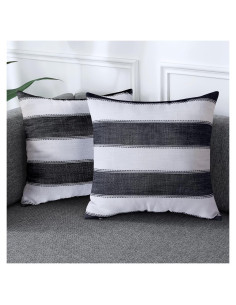 Fundas de Almohada Decorativas AmHoo 40x40cm Rayas Granja - 2 Piezas