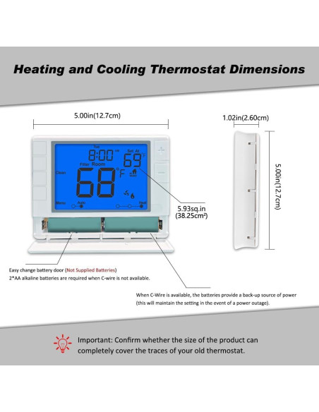 Termostato Programable Coiiwsei RTH715 Digital 24V Azul