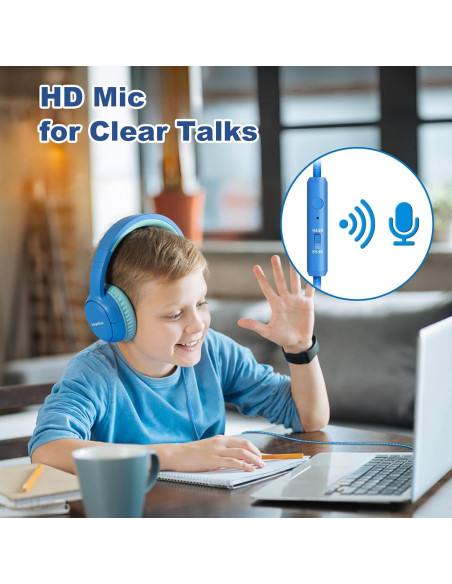 Auriculares Joysico YO1 para Niños con Micrófono Azul 85dB