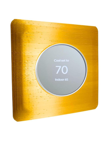 Placa de Pared Cuadrada Adorna Uno Oro Cosecha para Termostato Nest