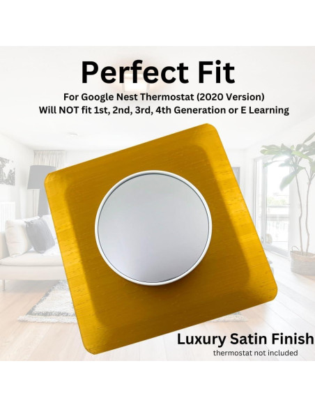 Placa de Pared Cuadrada Adorna Uno Oro Cosecha para Termostato Nest