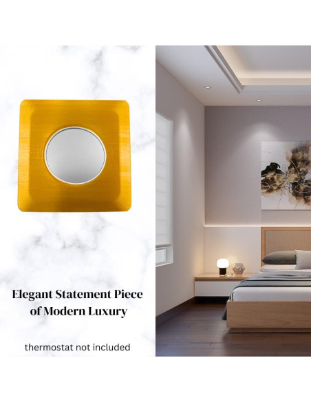 Placa de Pared Cuadrada Adorna Uno Oro Cosecha para Termostato Nest