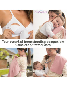 Cubierta de Lactancia Colibreeze Rosa - 100% Algodón Transpirable 2