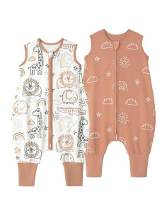 Saco de Sueño Yoofoss 3-4T 100% Algodón Orgánico con Pies