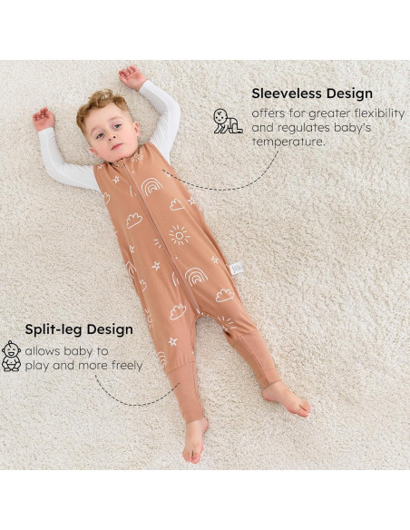 Saco de Sueño Yoofoss 3-4T 100% Algodón Orgánico con Pies