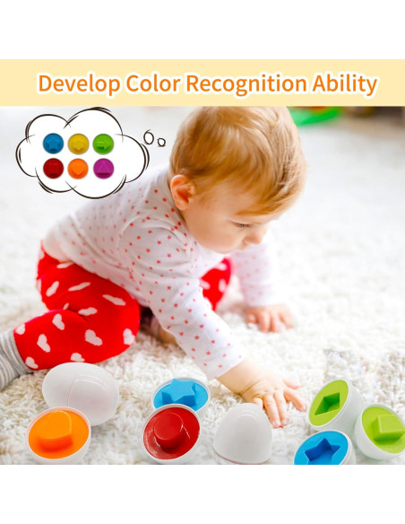 12 Huevos de Juguete Montessori Wanonoo para Niños 1-3 Años