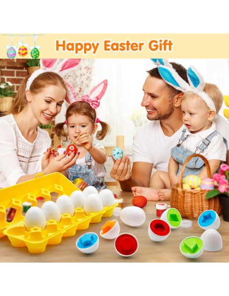 12 Huevos de Juguete Montessori Wanonoo para Niños 1-3 Años