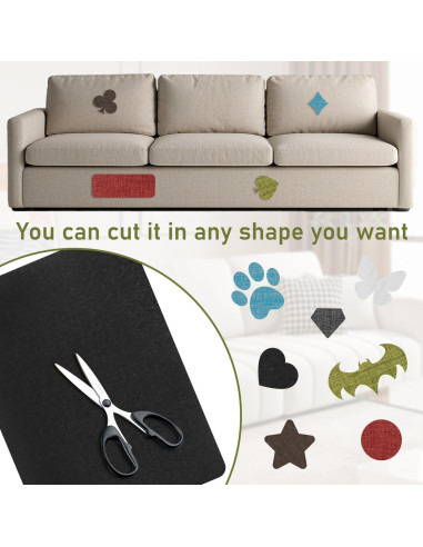 Parches de Tela de Lino Autoadhesivos CLINTT 20x28 cm Negro