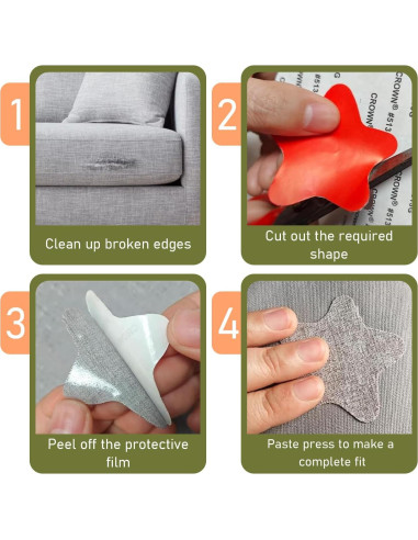 Parches de Tela de Lino Autoadhesivos CLINTT 20x28 cm Negro