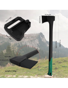 Hacha de Camping CHI SHANG 71 cm Verde, Acero Inoxidable 2
